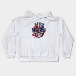 Independence Day Patriotic Skull Kids Hoodie